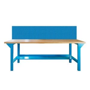 PROREGAL Werkbank Rhino Plus mit Lochplatte HxBxT 131 x 150 x 70 cm Traglast 500 kg Lichtblau