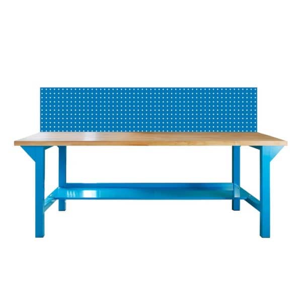 PROREGAL Werkbank Rhino Plus mit Lochplatte HxBxT 131 x 150 x 70 cm Traglast 500 kg Lichtblau