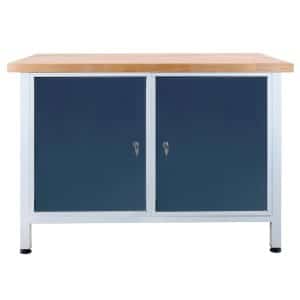 PROREGAL Werkbank Rhino mit 2 Türen HxBxT 84 x 120 x 60 cm Traglast 300 kg Lichtgrau Anthrazitgrau