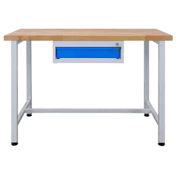 PROREGAL Werkbank Rhino mit Einzelschublade HxBxT 84 x 120 x 60 cm Traglast 300 kg Lichtgrau Lichtblau