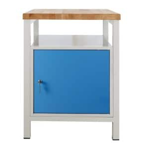 PROREGAL Werkbank Slim Rhino mit Ablagefläche 1 Tür HxBxT 84 x 60 x 60 cm Traglast 300 kg Lichtgrau Lichtblau