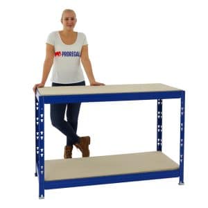 PROREGAL Werkbank Tiger HxBxT 90 x 140 x 60 cm Fachlast 300 kg Blau