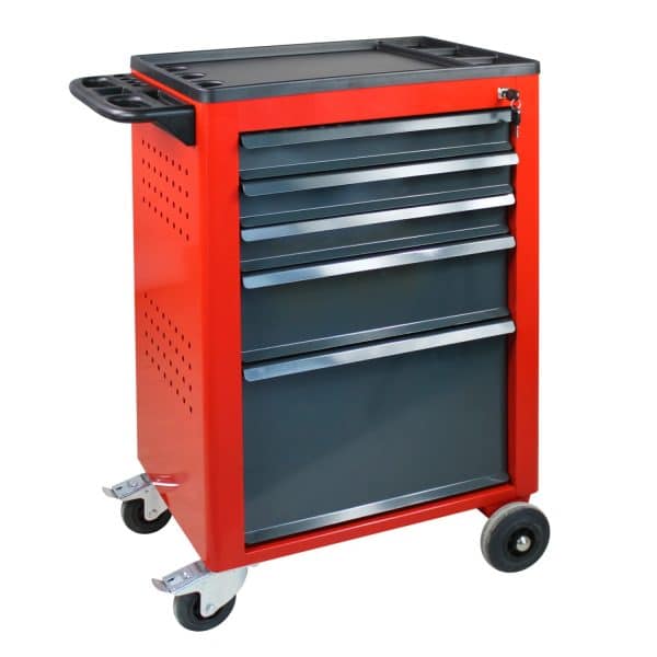 PROREGAL Werkstattwagen Cheetah 5 Schubladen HxBxT 96 x 61 x 45 cm Verkehrsrot