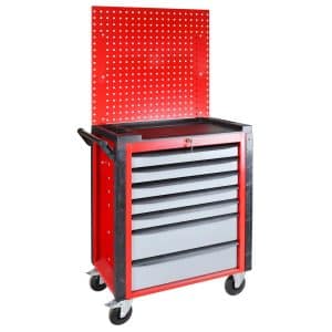 PROREGAL Werkstattwagen Cheetah Plus Lochplatte 7 Schubladen HxBxT 168
