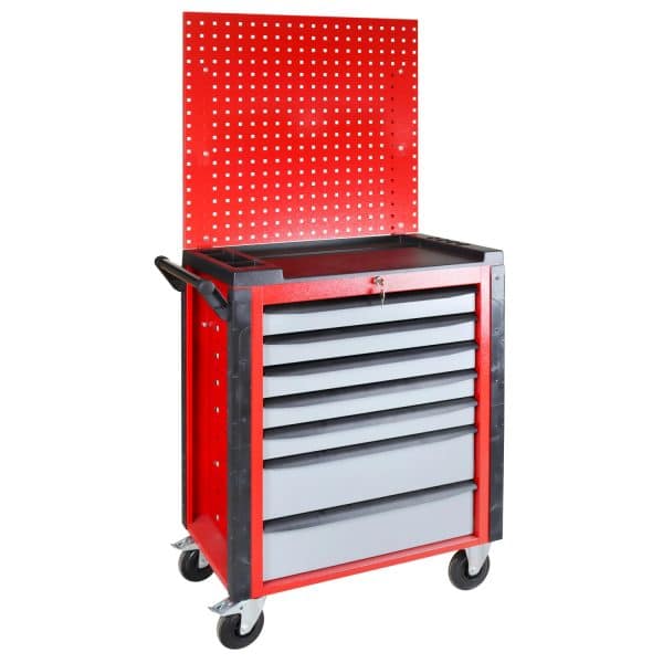 PROREGAL Werkstattwagen Cheetah Plus Lochplatte 7 Schubladen HxBxT 168