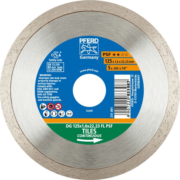 Pferd Diamantwerkzeuge für die Bauindustrie DG FL PSF 125 mm x 1