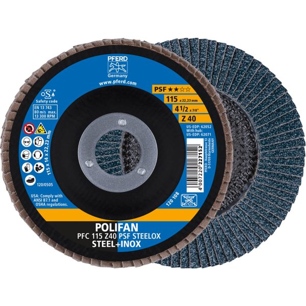 Pferd Fächerscheiben Polifan PSF PFC Steelox 115 mm x 40 mm