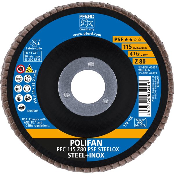 Pferd Fächerscheiben Polifan PSF PFC Steelox 115 mm x 80 mm