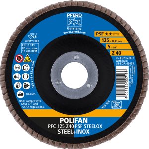 Pferd Fächerscheiben Polifan PSF PFC Steelox 125 mm x 40 mm