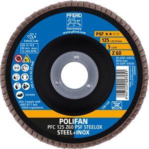 Pferd Fächerscheiben Polifan PSF PFC Steelox 125 mm x 80 mm