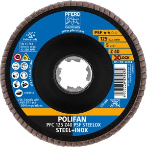 Pferd Fächerscheiben Polifan PSF PFC Steelox und X-Lock 125 mm x 40 mm