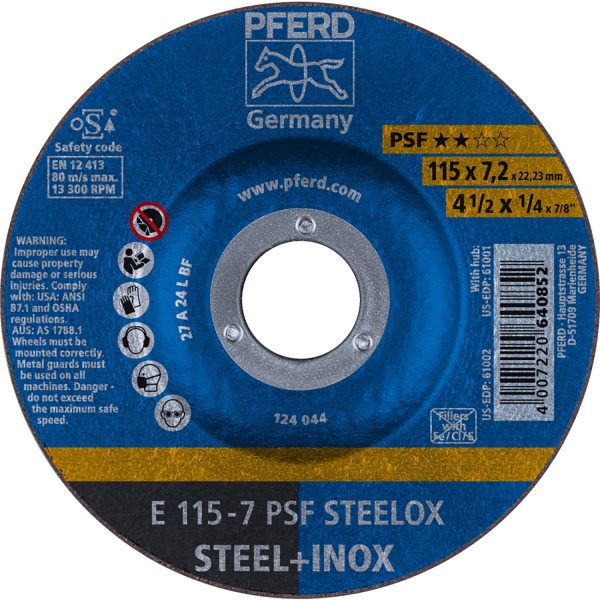 Pferd Schruppscheiben PSF E Steelox 115 mm x 7 mm