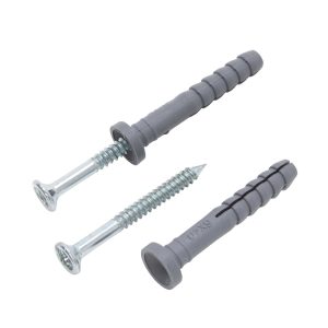 Protektor Schlagdübel Set 100x 6mm x 40mm Kreuzschlitz Stahl Silber
