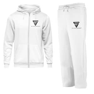 STAHLWERK Jogginganzug Weiß Größe L aus 70% Baumwolle und 30% Polyester