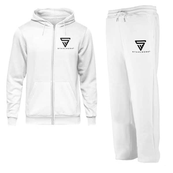 STAHLWERK Jogginganzug Weiß Größe L aus 70% Baumwolle und 30% Polyester