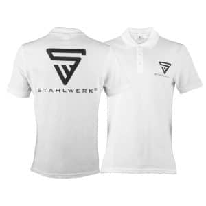 STAHLWERK Polo-Shirt Größe Xxl Weiß Kurzarm Polo-Hemd Logo-Print 100% Baumwolle