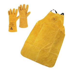 STAHLWERK Schweißerschutzkleidung Set Schweißerschürze + Schweißhandschuhe Dick