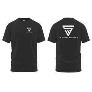 STAHLWERK T-Shirt Schwarz Größe XXXL Kurzarm-Hemd mit Logo-Print aus 100% Baumwolle