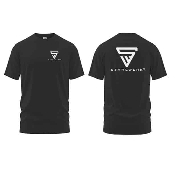 STAHLWERK T-Shirt Schwarz Größe XXXL Kurzarm-Hemd mit Logo-Print aus 100% Baumwolle