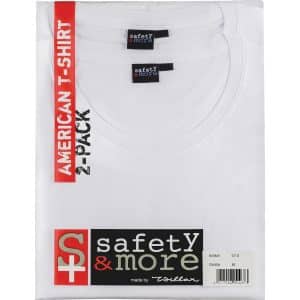 Safety&More American-T-Shirt 2er-Pack Weiß Größe M