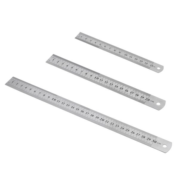 Sintron Stahllineal-Set 3 Stück 15 und 20 und 30 cm