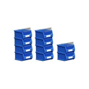 SparSet 10 x Blaue Sichtlagerbox 1.0 Mit Abdeckung HxBxT 6 x 10 x 10 cm 0