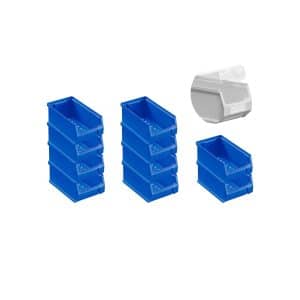 SparSet 10 x Blaue Sichtlagerbox 2.0 Mit Abdeckung HxBxT 7