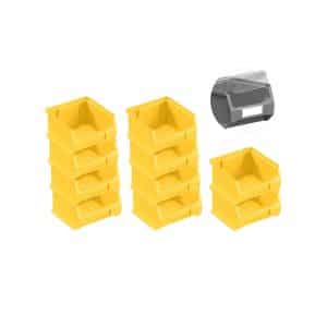 SparSet 10 x Gelbe Sichtlagerbox 1.0 Mit Abdeckung HxBxT 6 x 10 x 10 cm 0