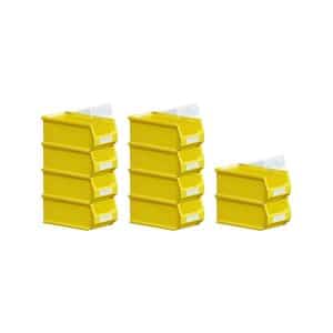 SparSet 10 x Gelbe Sichtlagerbox 2.0 Mit Abdeckung HxBxT 7