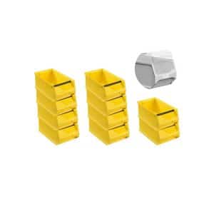SparSet 10 x Gelbe Sichtlagerbox 4.1 Mit Griffstange und Abdeckung HxBxT 15 x 20 x 35 cm 7