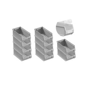 SparSet 10 x Graue Sichtlagerbox 2.0 Mit Abdeckung HxBxT 7