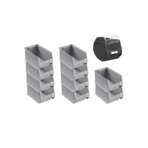 SparSet 10 x Graue Sichtlagerbox 3.0 Mit Abdeckung HxBxT 12