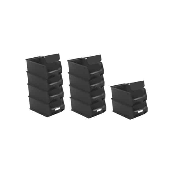 SparSet 10 x Leitfähige Sichtlagerbox 4.0 Mit Abdeckung HxBxT 15 x 20 x 35 cm 7