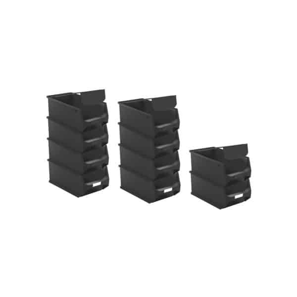 SparSet 10 x Leitfähige Sichtlagerbox 4.1 Mit Griffstange und Abdeckung HxBxT 15 x 20 x 35 cm 7