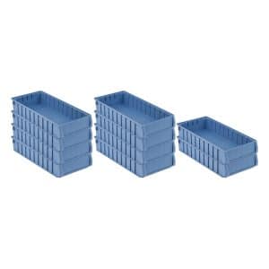 SparSet 10 x Regalkasten 500 BN Mit Etikett und Schutzhaube HxBxT 9 x 23