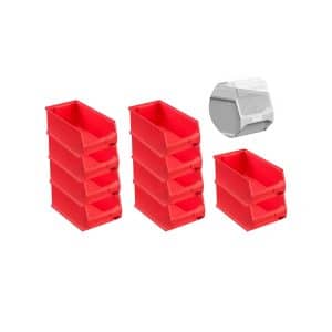 SparSet 10 x Rote Sichtlagerbox 4.0 Mit Abdeckung HxBxT 15 x 20 x 35 cm 7