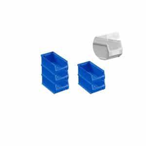 SparSet 5 x Blaue Sichtlagerbox 2.0 Mit Abdeckung HxBxT 7