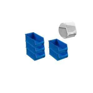 SparSet 5 x Blaue Sichtlagerbox 4.0 Mit Abdeckung HxBxT 15 x 20 x 35 cm 7