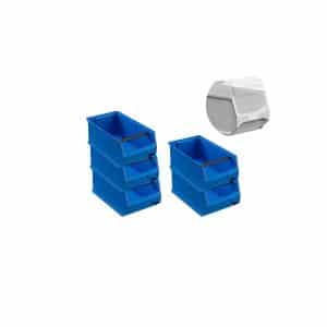 SparSet 5 x Blaue Sichtlagerbox 4.1 Mit Griffstange und Abdeckung HxBxT 15 x 20 x 35 cm 7