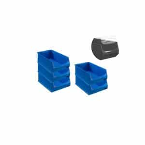 SparSet 5 x Blaue Sichtlagerbox 5.0 Mit Abdeckung HxBxT 20 x 30 x 50 cm 21