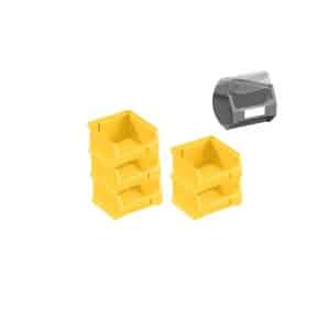 SparSet 5 x Gelbe Sichtlagerbox 1.0 Mit Abdeckung HxBxT 6 x 10 x 10 cm 0