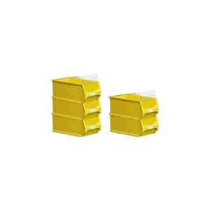 SparSet 5 x Gelbe Sichtlagerbox 4.0 Mit Abdeckung HxBxT 15 x 20 x 35 cm 7