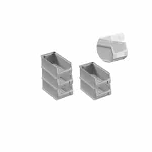 SparSet 5 x Graue Sichtlagerbox 2.0 Mit Abdeckung HxBxT 7