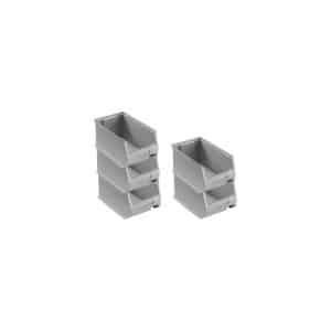 SparSet 5 x Graue Sichtlagerbox 3.0 HxBxT 12