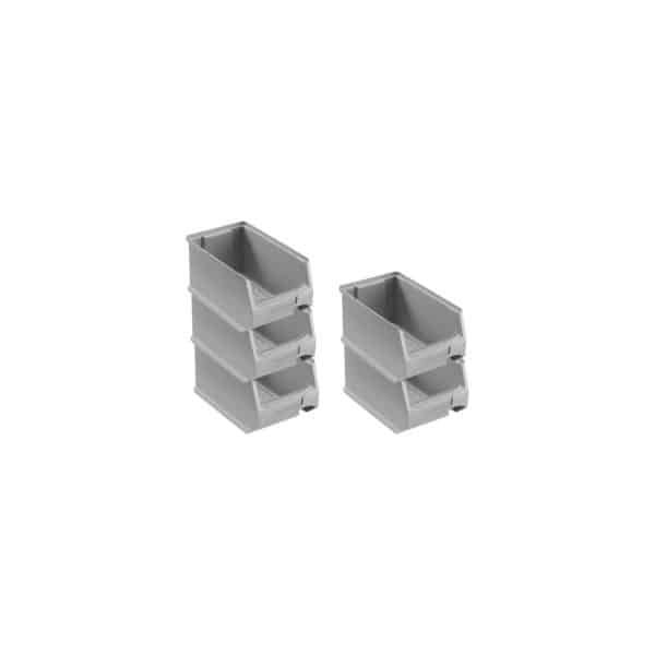 SparSet 5 x Graue Sichtlagerbox 3.0 HxBxT 12