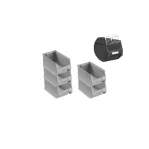 SparSet 5 x Graue Sichtlagerbox 3.0 Mit Abdeckung HxBxT 12