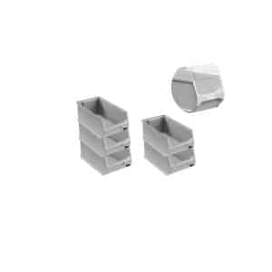 SparSet 5 x Graue Sichtlagerbox 4.0 Mit Abdeckung HxBxT 15 x 20 x 35 cm 7