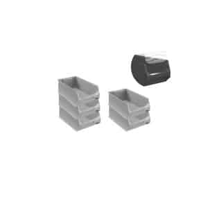 SparSet 5 x Graue Sichtlagerbox 5.0 Mit Abdeckung HxBxT 20 x 30 x 50 cm 21