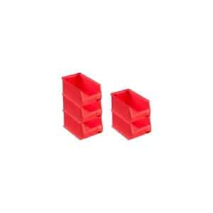 SparSet 5 x Rote Sichtlagerbox 3.0 HxBxT 12