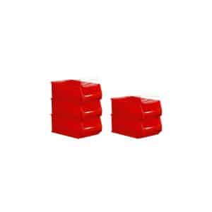 SparSet 5 x Rote Sichtlagerbox 5.0 Mit Abdeckung HxBxT 20 x 30 x 50 cm 21